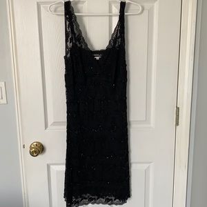 Black Lace & Beaded Dress